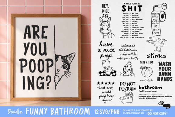 Download Funny Bathroom Doodle SVG PNG Bundle - Svg png bundle Collection