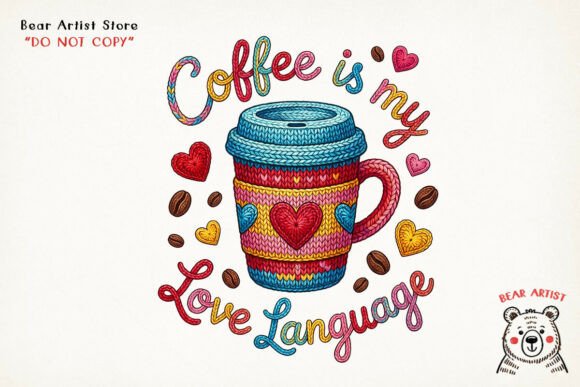 Download Coffee is My Love Language Crochet, Valentine Crochet PNG - Valentine crochet png Collection