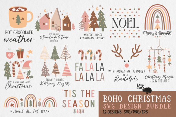 Download Boho Christmas SVG PNG Bundle - Svg png bundle Collection