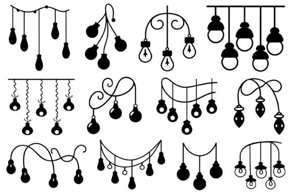 Download Christmas Lights Silhouette Vectors - Lights silhouette Collection