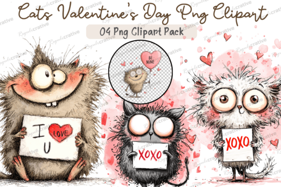 Download Cats Valentine's Day Clipart PNG, Cute - Valentine's day clipart Collection
