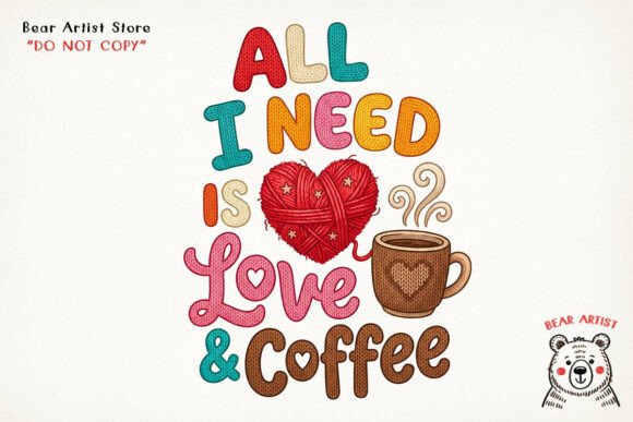 Download Love and Coffee Crochet Heart, Valentine Crochet PNG - Premium Resources