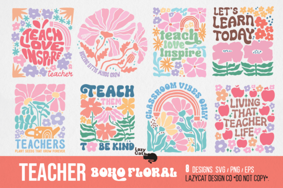 Download Teacher Boho Floral SVG PNG Bundle - Svg png bundle Collection