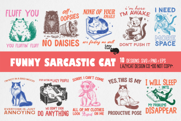 Download Funny Sarcastic Cat SVG PNG Bundle - Svg png bundle Collection