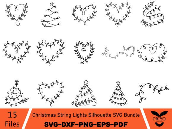 Download Christmas String Lights Silhouette SVG - Lights silhouette Collection